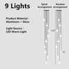 Mid-Century Modern Staircase Chandelier Aluminum 6-28 Lights Gold Black