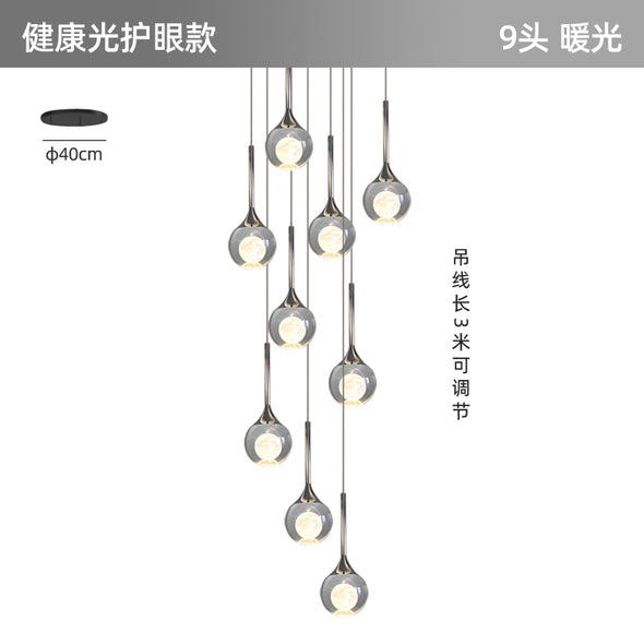 Modern Crystal Moon Pendant Light Stainless Steel Chandelier with 3D Lunar Globe