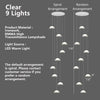 Modern Staircase Acrylic Chandelier, Iron & PMMA Shade, Multi-Lights