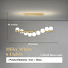 Modern Long Strip Chandelier Glass Magic Bean Spiral Ironwork Chandelier