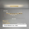 Modern Long Strip Chandelier Glass Magic Bean Spiral Ironwork Chandelier