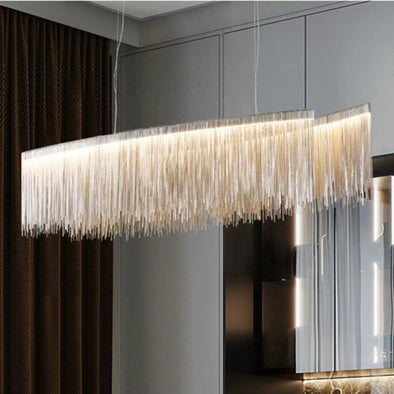 Post-Modern Tassel Liner Ceiling Chandelier Hanging Pendant Light Home Applicant Living Room Kitchen Island