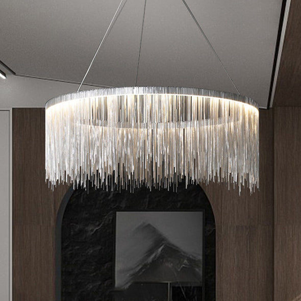 Post-Modern Tassel Liner Ceiling Chandelier Hanging Pendant Light Home Applicant Living Room Kitchen Island