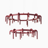 U-shaped Chandeliers Minimalist Dark Red Black Living Room Restaurant Bar Bedroom Lighting Fixtures