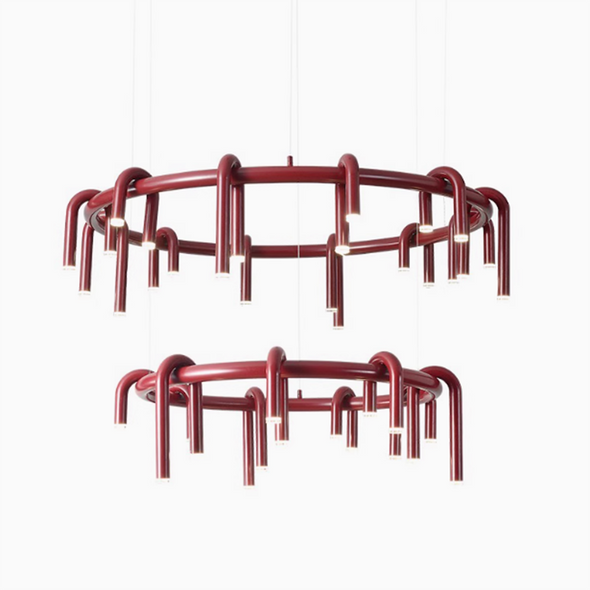 U-shaped Chandeliers Minimalist Dark Red Black Living Room Restaurant Bar Bedroom Lighting Fixtures