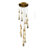 Modern Water Drop Chandeliers Gilding Glass Luxury Staircase Pendant Lights Villa Bedroom Bedsid Bar Decorative Light