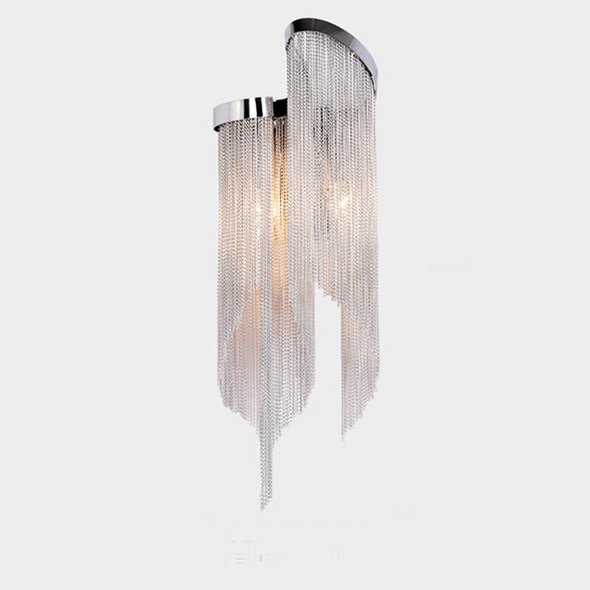 Modern Luxury Tassels Wall Sconces Silver Aluminum Hotel Bedroom Living Room Interior Decorative Lighting Fixtures