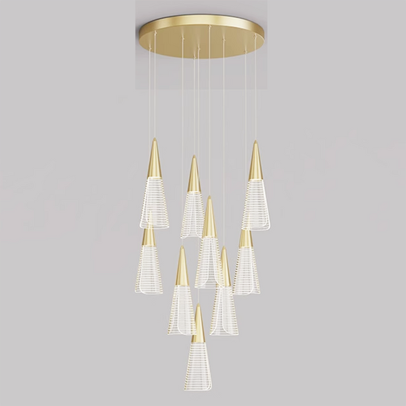 Modern Creative Pendant Lights Art Paris Tower Design Gold Stair Chandeliers For Villa Loft Hanging Lights