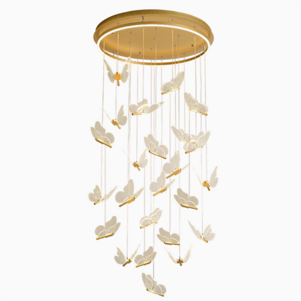 Acrylic Butterfly Chandeliers Modern Butterflies Ladder Lights Pendant Lights Staircase Living Room Dining room