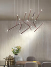 Minimalist Art Sticks Staircase Ceiling Chandelier Linear Hanging Pendant Light For Loft Showroom