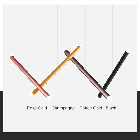 Minimalist Art Sticks Staircase Ceiling Chandelier Linear Hanging Pendant Light For Loft Showroom