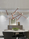 Minimalist Art Sticks Staircase Ceiling Chandelier Linear Hanging Pendant Light For Loft Showroom