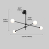 Modern Led Chandelier Home Decoration Long Pole Design Adjustable Angle Black/Gold Hanging Lamps