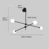 Modern Led Chandelier Home Decoration Long Pole Design Adjustable Angle Black/Gold Hanging Lamps