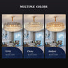 Modern Luxury Crystal Pendant Light Amber/ Clear/ Grey High Ceiling Chandelier For Kitchen Island Bedroom Living Room