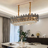 Modern Luxury Crystal Pendant Light Amber/ Clear/ Grey High Ceiling Chandelier For Kitchen Island Bedroom Living Room