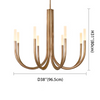 Post-modern All Copper Chandeliers American Retro Lights Gold For Kitchen Island Luxury Villa Hotel Club Home Decorative Lamps