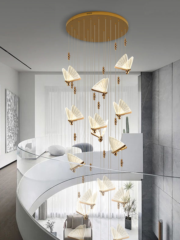 Modern Butterfly Chandelier Adjustable Hanging Pendant Ceiling Light