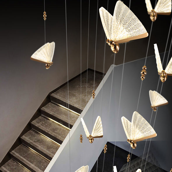 Modern Butterfly Chandelier Adjustable Hanging Pendant Ceiling Light