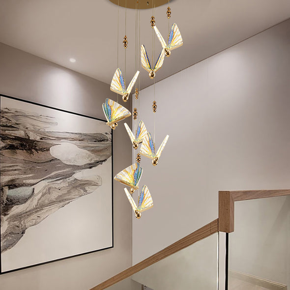 Modern Butterfly Chandelier Adjustable Hanging Pendant Ceiling Light