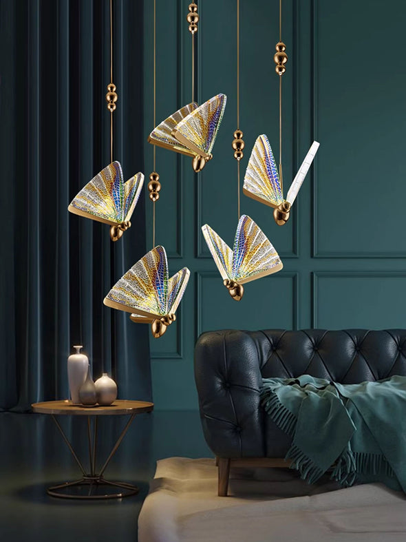 Modern Butterfly Chandelier Adjustable Hanging Pendant Ceiling Light