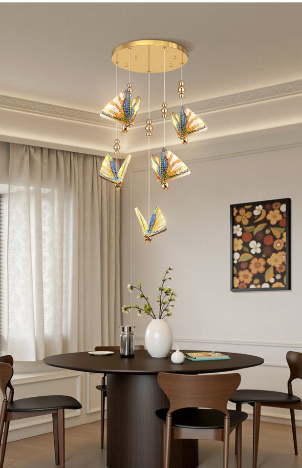 Modern Butterfly Chandelier Adjustable Hanging Pendant Ceiling Light