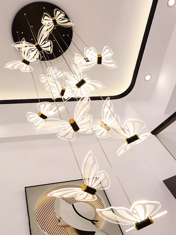 Nordic Butterfly chandeliers Gold Creative home decor Lustre Pendant Lights Hanging Lamps For LED Lights fixture