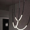 Creative Chandelier Line With C-shaped Ceiling Lamp Decor  Living Room Showroom Hanging Lights Fixture Black/Gold