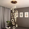 Modern Circle Chandeliers Crystal Led Villa Home Decor Living Room Stairway Hanging Lamps Bedroom Dining Indoor Pendant Lights