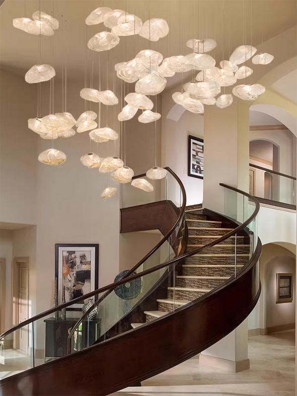 Nordic Cloud Pendant Lights Glass Chandeliers Art Decorative Design Staircase Restaurant Hanging Lamps