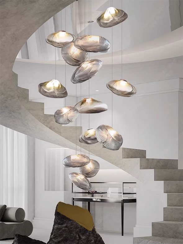 Nordic Cloud Pendant Lights Glass Chandeliers Art Decorative Design Staircase Restaurant Hanging Lamps