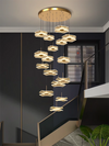 Lotus Leaf Chandeliers Decor For Kitchen Island New Chinese Style Pendant Lights Duplex Villa Stair Living Room Loft Apartment