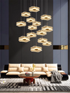 Lotus Leaf Chandeliers Decor For Kitchen Island New Chinese Style Pendant Lights Duplex Villa Stair Living Room Loft Apartment