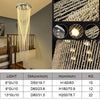 Modern Large Chandelier High Ceiling Staircase Flush Mount Light Crystal Fixture