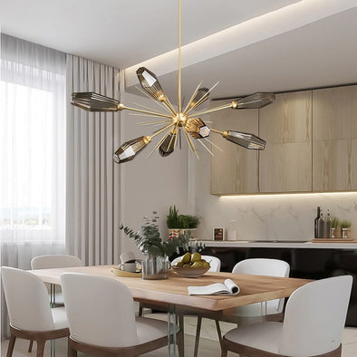 Post-modern Chandelier Grey Lampshade Hanging Pendant light Fixture For Bedroom Kitchen