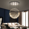 Modern Crystal Loft Long Ceiling Chandeliers Luxury Hanging Pendant For Staircase Foyer