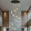 Eggplant Shape Crystal Chandelier Luxury Long Ceiling Pendant Light For Staircase Loft