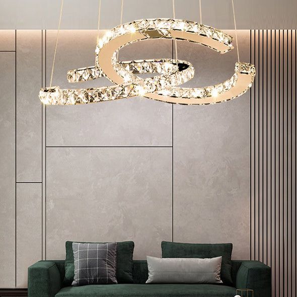 Luxury Crystal Pendant Light High Ceiling Chandelier Lamp Home Decorative Lighting For Bedroom Living Room