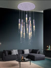 Tassel Crystal Chandelier Luxury Hanging Pendant Light For Hotel Lobby Living Room