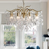 Post Modern Crystal High Ceiling Chandelier For Bedroom Flower Pendant Light Home Decor