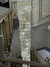 Luxury Crystal Chandelier Waterfall Design Long Ceiling Pendant For Staircase