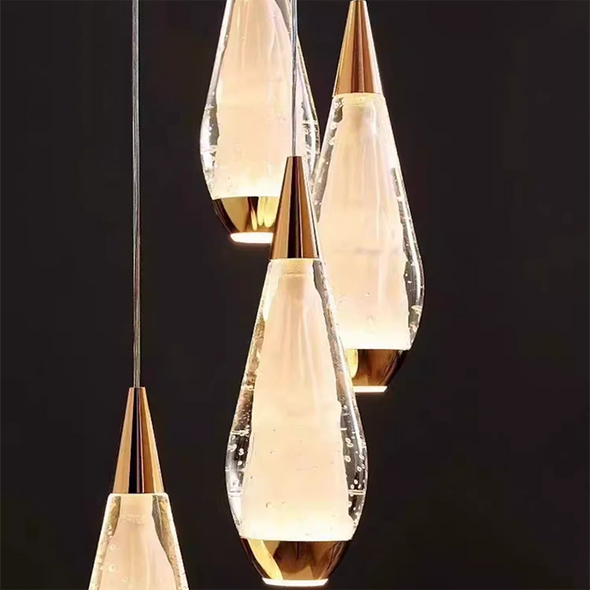 Nordic Cusp Pendant Lights Crystal Home Decor For Kitchen island Hanging Led Chandeliers Stairwell Lamps Living Room Dining Room