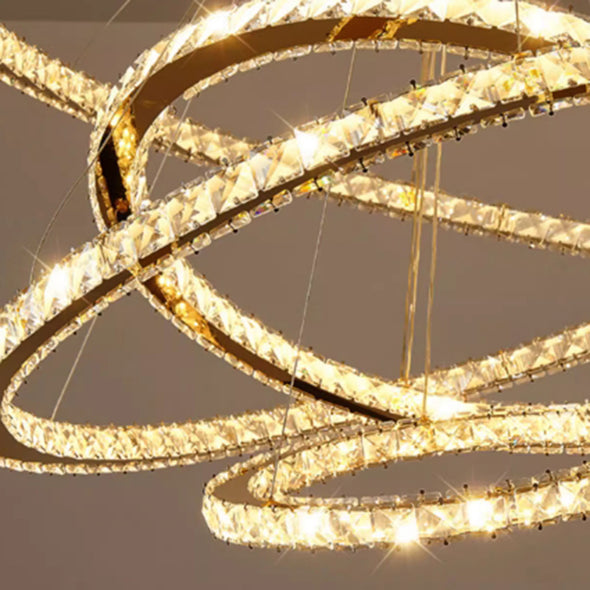 Crystal Mutil Rings Pendants Luxury Decor for Bedroom Living Room Chandelier LED Light