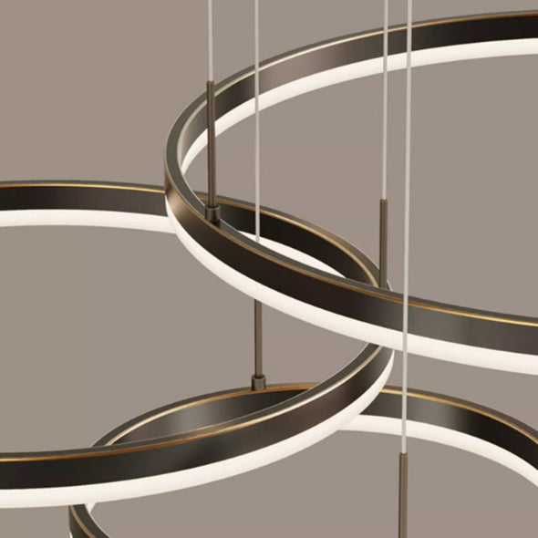 Multi Rings Chandelier Circular Luxury Decoration For Bedroom Living Room Gold Black Home Applicance Pendant Light Fixture Lamp