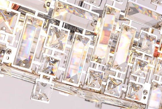 Crystal Rectangular Pendants Luxury Chandelier Decoration For Kitchen Island Dining Room Bedroom