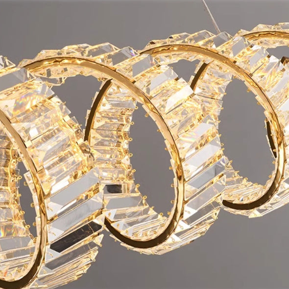 Novelty Wave Crystal Pendant Light Luxury Chandelier Home Applicant For Kitchen Island Dining Room