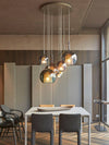 Creative Glass Pendant Lamp LED Orb Ceiling Chandelier For Loft Villa Staircase Hanging Lights