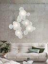 Minimalist Glass Ball Chandelier Long Ceiling Pendant Bubble Light Home Decor For Showroom Cafe