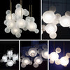 Minimalist Glass Ball Chandelier Long Ceiling Pendant Bubble Light Home Decor For Showroom Cafe