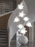 Minimalist Glass Ball Chandelier Long Ceiling Pendant Bubble Light Home Decor For Showroom Cafe